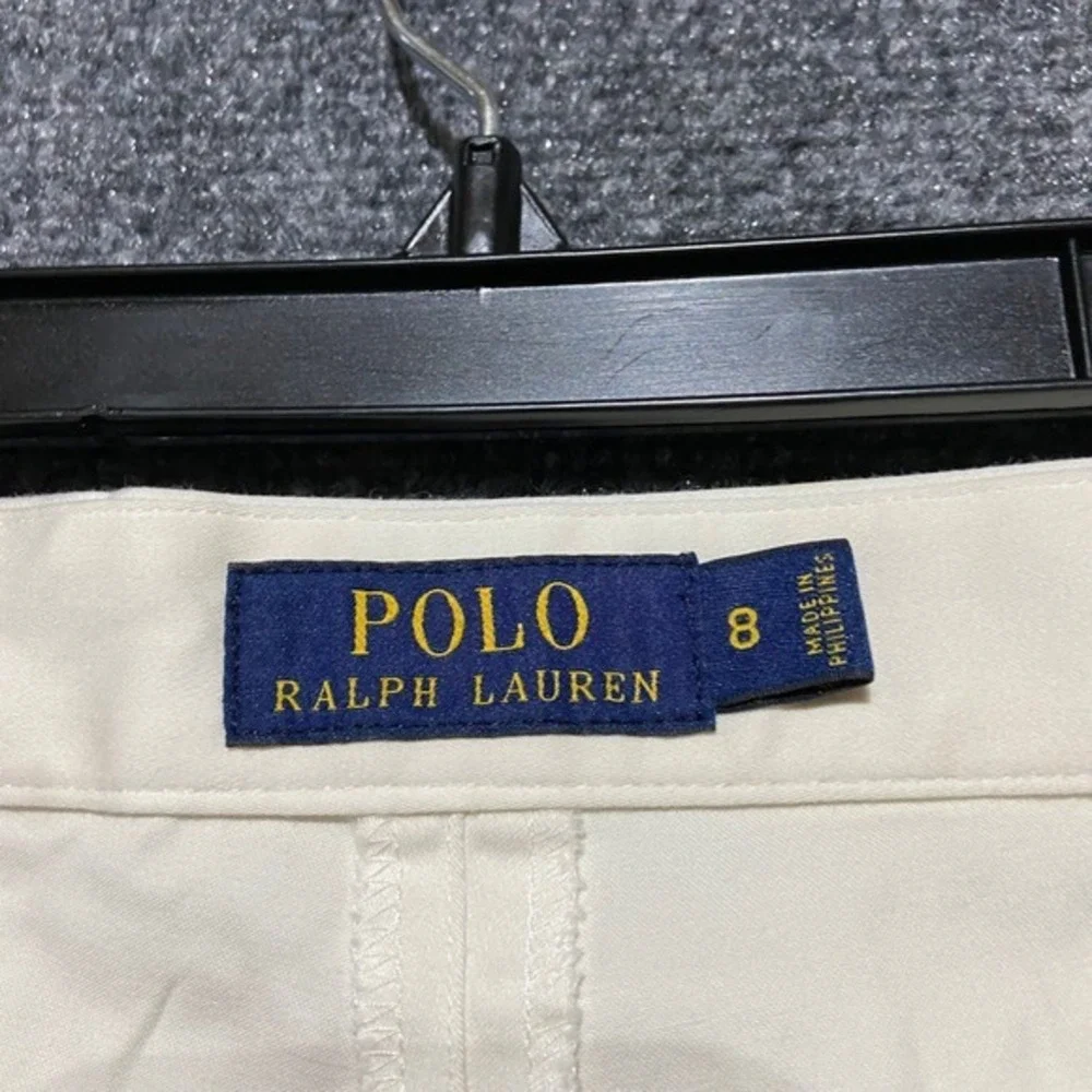Polo Ralph‎ Lauren Womens Cream Straight Leg Stretch Trousers Size 8 Off White